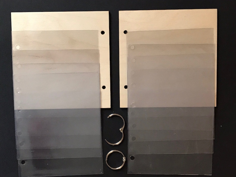 Plywood mini album with clear plastic sleeves for Zendala & Apprentice sized Zentangle Tiles 画像 5