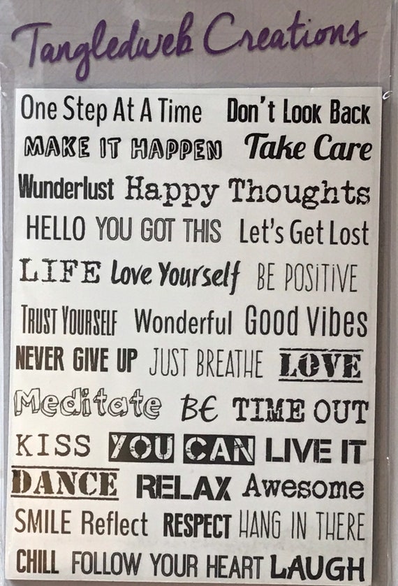 Rubber Stamp 'words' Set 1 Etsy