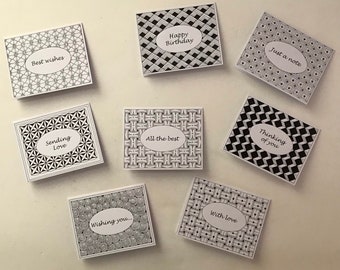 Zenlets & envelopes pack of x8 Black - set 2