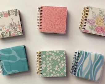 Mixed media multicoloured wire bound journal for Bijou size Tangling