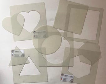 Reusable Shapes Stencils – Set of 5 Mylar Plastic Stencils