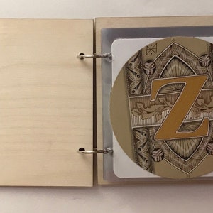 Plywood mini album with clear plastic sleeves for Zendala & Apprentice sized Zentangle Tiles image 7