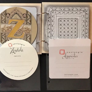 Plywood mini album with clear plastic sleeves for Zendala & Apprentice sized Zentangle Tiles image 1