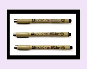 Sakura micron 003 X3 black super fine liner pens
