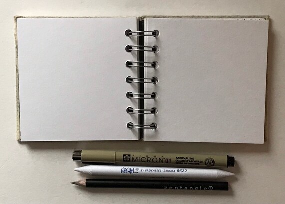 Square White Sketchbook, Black Pen, Pencil & Tortillion Kit 