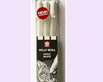 Sakura Gelly roll ‘Brights’ white mixed pack x3 pens Fine, Medium & Bold nibs