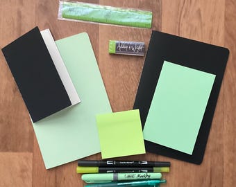 Journal starter kit - bundle 3 - mixed colours A5 & A6 soft cover journals and accessories