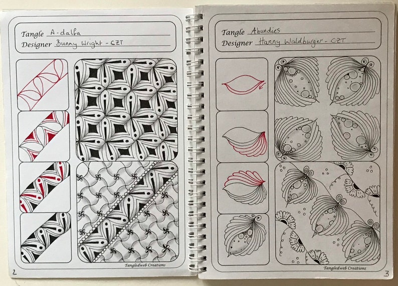 Zentangle art Tangle workbook A5 100 pages image 4