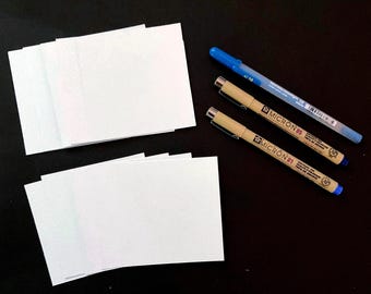 10 square Blue coloured artist Tangle Tiles with x3 pens set