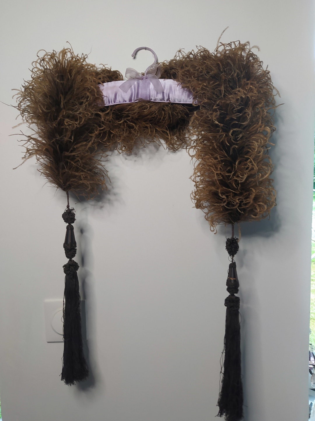 Original 1930s French Ostrich Feather Boa Tassels Brocantes Flappers