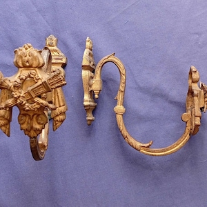 Pair of Antique French Brass Curtain Tiebacks B – Rideaux Tapestry Curtains