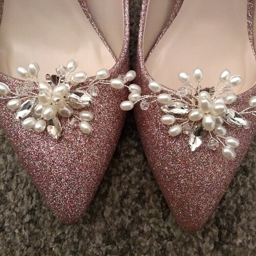Bridal Shoe Clips pair Ivory Faux Pearl Wedding Shoe Etsy UK