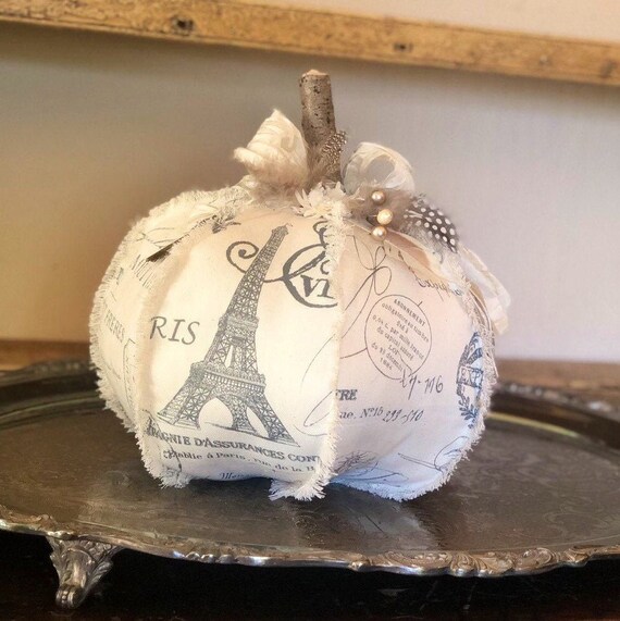 Pumpkin Paris Fall Home Decor French Country Eiffel Etsy