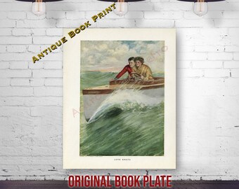 Victorian Art Print 1910 Color Lithograph The Last Waltz Together Antique Book Print by Clarence Underwood Original Book Plate