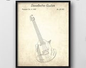 Danelectro Guitar Patent Art Print - Vintage 1968 Poster Art - Guitar Player Gift - Music Room Wall Decor - Music Store Wall Art