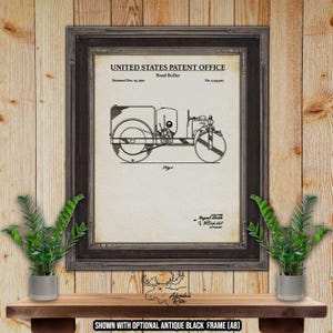 Road Roller Patent Print - 1950 Road Roller Poster - Construction Equipment Invention - Machinery Wall Art - Heavy Equipment Operator Gift