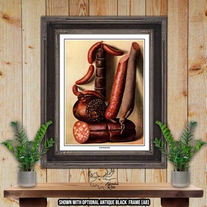 Sausage Print - Sausage Poster Art - Kitchen Wall Art - Sausage Varieties Print - Butcher Shop Decor - Restaurant Wall Decor - Foodie Gift