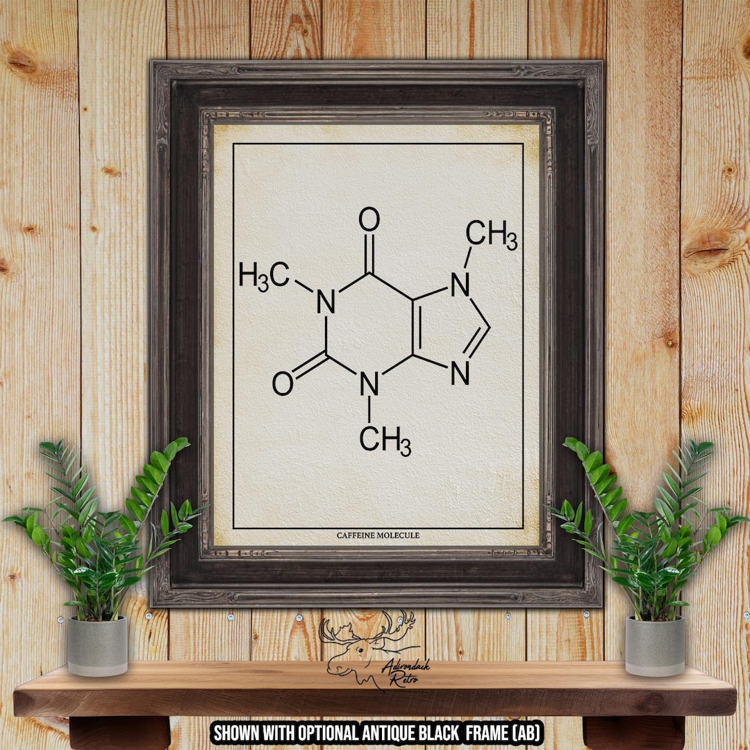 Caffeine Molecule Print Caffeine Poster Coffee Shop Illustration Coffee ...