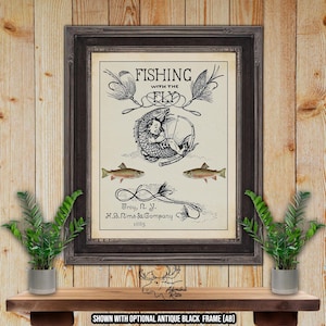 Fly Fishing Art Print - Trout Fishing Poster - Trout Fisherman Gift - Angler Gift - Rustic Fishing Decor - Vintage Fish Wall Art