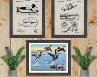 Duck Hunting Print Set of 3 - Duck Hunting Posters - Duck Hunter Gift - Duck Hunting Decor - Duck Hunting Illustrations - Sportsman Gift