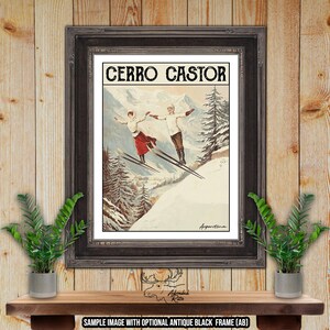 Cerro Castor Argentina Retro Ski Resort Art Print - Snow Skier Gift - Rustic Ski Lodge Wall Art - Snowboarder Gift - Ski Patroller Gift