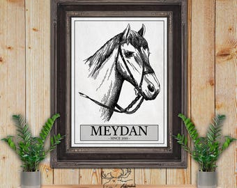 Meydan Rennbahn Pferderennen Poster - Dubai Horse Track Racing Druck - Pferdesport Wandkunst - Pferderennen Geschenk - Pferdeportrait