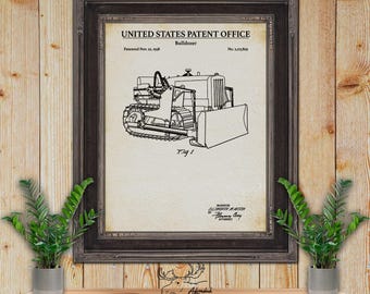 Bulldozer Patent Druck - 1938 Bulldozer Poster - Baumaschinen Erfindung - Maschinen Wandkunst - Geschenk für den Maschinisten