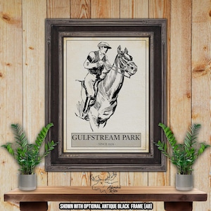 Gulfstream Park Horse Racing Print - Florida Horse Track Racing Poster - Equestrian Wall Art - Horse Racing Gift - Horse Portrait