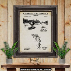 Vintage Fishing Lure Patent Print - 1903 Fishing Tackle Invention - Rustic Fishing Decor - Fisherman Gift - Angler Gift - Fishing Wall Art