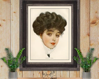 Coles Phillips Fadeaway Girl Art Print - Reflections Of A Bachelor Art Deco Illustration - Vintage Fashion Wall Art - Glamour Girl Poster