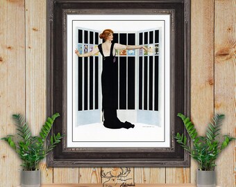 Coles Phillips Fadeaway Girl Art Print - Adoration Art Deco Romance Illustration - Vintage Fashion Wall Art - Glamour Girl Poster