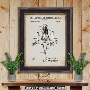 Golf Putter Patent Print - 1905 Golf Putter Design Blueprint - Retro Golfing Invention Poster - Golfer Gift Idea - Man Cave Decor
