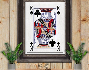 King of Clubs Giclee Fine Art Poker Print - Playing Card Poster - Poker Player Gift - Casino Wall Art - Game Room Decor - Card Player Gift