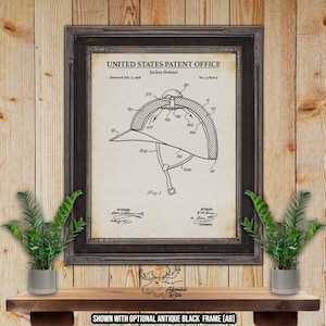 Jockey Helmet Patent Print - Horse Racing Print - Vintage Equestrian Blueprint - Retro Jockey Poster Art - Horse Owner Gift - Western Decor