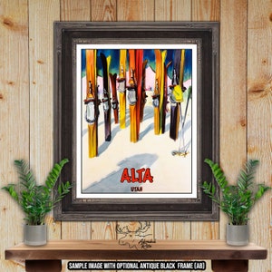 Alta Ski Resort Print - Utah Retro Ski Resort Poster - Snow Skier Gift - Ski Decor - Snowboarder Gift - Ski Patroller Gift