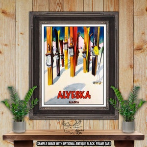 Alyeska Ski Resort Print - Retro Alaska Ski Resort Poster - Snow Skier Gift - Ski Decor - Snowboarder Gift - Ski Patroller Gift