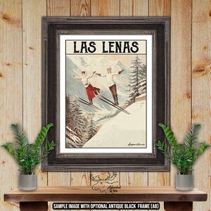 Las Lenas Argentina Retro Ski Resort Art Print - Snow Skier Gift - Rustic Ski Lodge Wall Art - Snowboarder Gift - Ski Patroller Gift