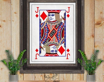 Jack of Diamonds Fine Art Poker Print - Playing Card Poster - Poker Player Gift - Casino Wall Decor - Game Room Decor - Card Player Gift