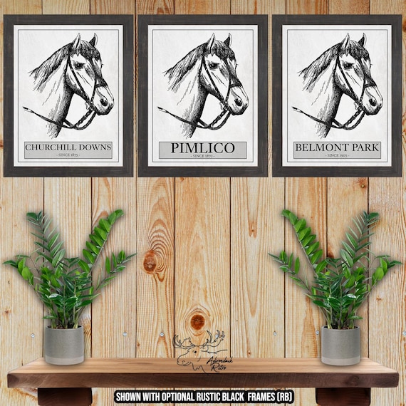 Triple Crown Print Set of 3 - Horse Racing Prints - Horse Racing