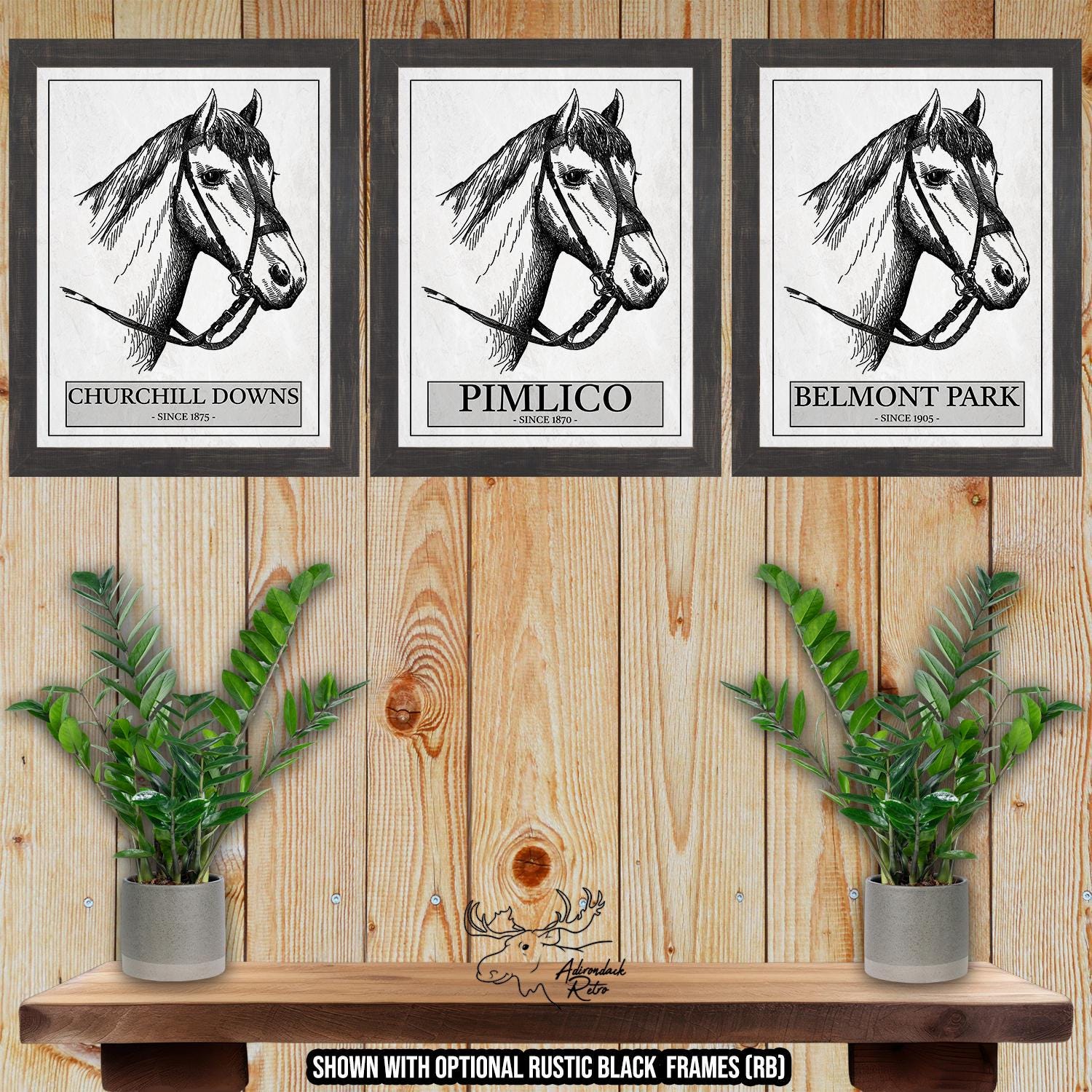 Triple Crown Print Set of 3 - Horse Racing Prints - Horse Racing