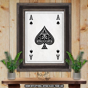 Impression d'art As de pique carte à jouer - art poster carte mort - cadeau joueur de poker - art cartes poker - décoration de salle de jeux - cadeau joueur de cartes