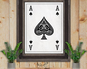 Ace of Spades Playing Card Fine Art Print - Death Card Poster Art - Poker Player Gift - Poker Card Art - Game Room Decor - Card Player Gift
