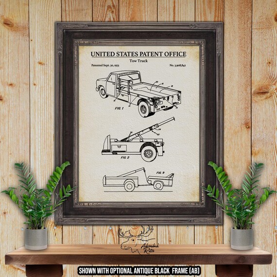 Tow Truck Patent Print - 1975 Wrecker Poster - Retro Tow Truck