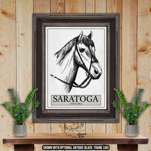Saratoga Race Course Horse Racing Print - New York Horse Track Racing Poster - Equestrian Wall Art - Horse Racing Gift - Horse Portrait