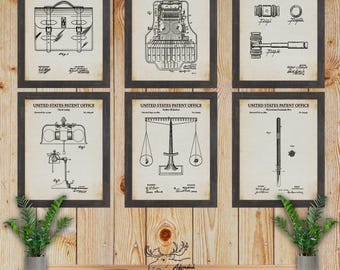 Lawyer Patent Print Set of 6 - Judicial Inventions - Law Office Decor - Law School Graduate Gift - Attorney Gift Set - Vintage Law Posters