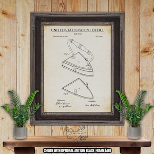 Sad Iron Patent Print - 1861 Ironing Invention - Retro Laundry Room Decor - Laundry Blueprint - Sad Iron Poster - Wash Room Decor