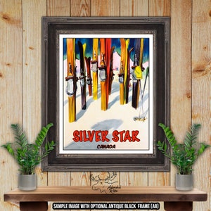 Silver Star Ski Resort Print - Retro Canada Ski Resort Poster - Snow Skier Gift - Ski Decor - Snowboarder Gift - Ski Patroller Gift