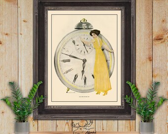 Coles Phillips Fadeaway Girl Art Print - The Time Of Her Life Art Deco Illustration - Vintage Fashion Wall Art - Glamour Girl Poster