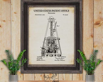 Metronome Patent Print - Vintage Electronics Poster - 1903 Metronome Invention - Retro Media Wall Art - Music Studio Decor - Musician Gift