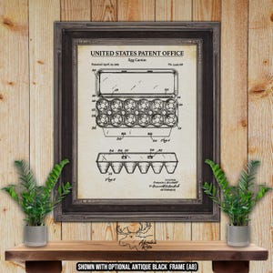 Egg Carton Patent Print - Culinary Poster - 1969 Farming Invention - Retro Kitchen Decor - Egg Lover Gift - Foodie Gift - Diner Decor